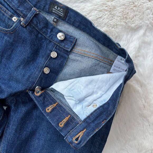 A.P.C. Petit Standard Jean Droit Etroit Button Fly Slim Straight Jeans Men’s 30 - Picture 6 of 11